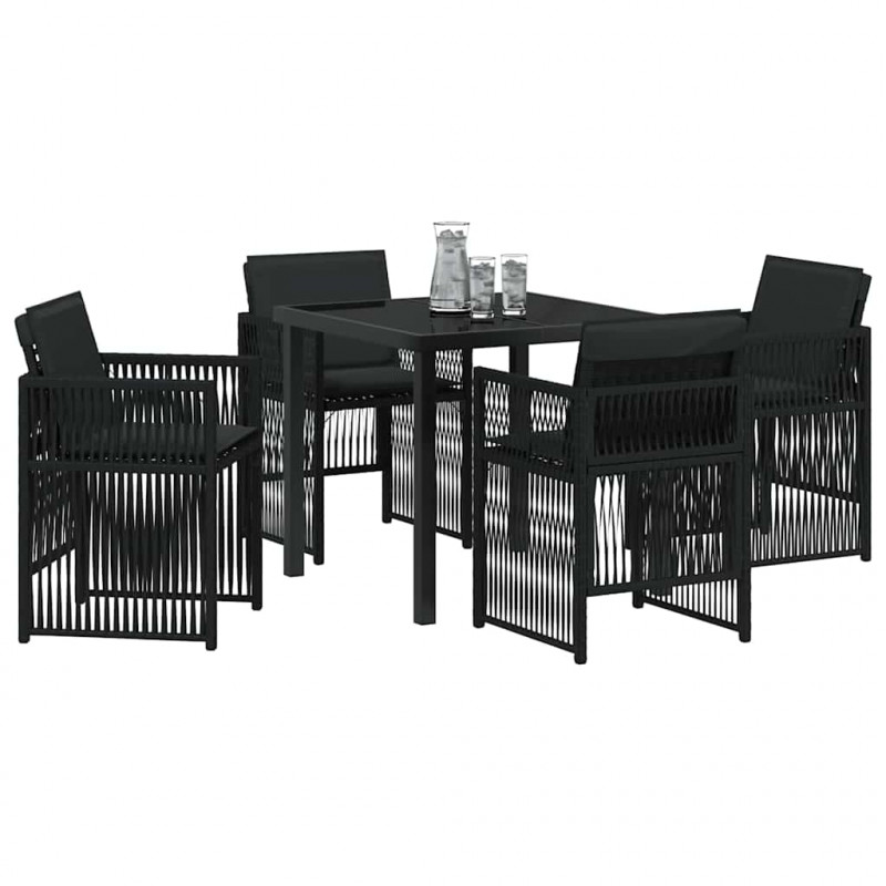 Zestaw do jadalni w ogrodzie 5 pcs Czarny