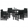 Zestaw do jadalni w ogrodzie 5 pcs Czarny
