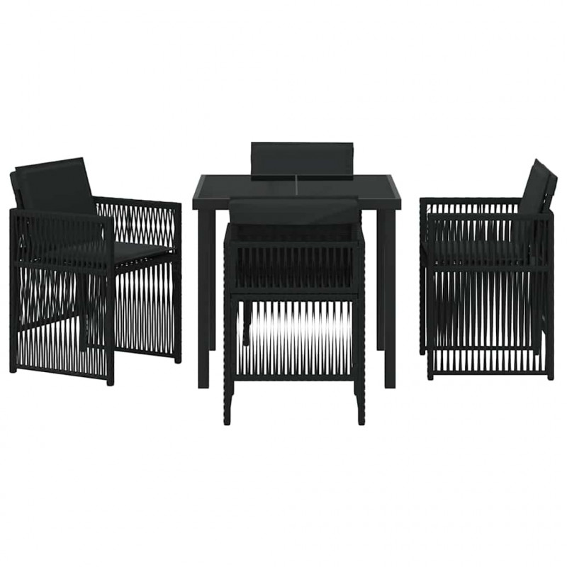 Zestaw do jadalni w ogrodzie 5 pcs Czarny