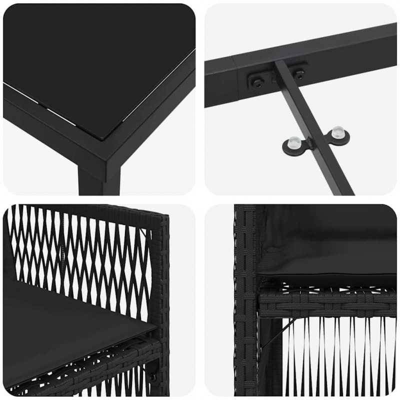 Zestaw do jadalni w ogrodzie 5 pcs Czarny