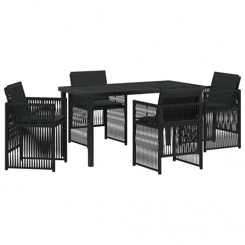 Zestaw do jadalni w ogrodzie 5 pcs Czarny