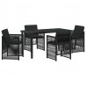 Zestaw do jadalni w ogrodzie 5 pcs Czarny