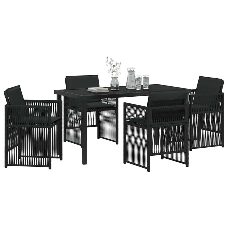 Zestaw do jadalni w ogrodzie 5 pcs Czarny