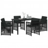 Zestaw do jadalni w ogrodzie 5 pcs Czarny