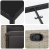 Zestaw do jadalni w ogrodzie 7 pcs Jasnoszary polirattan