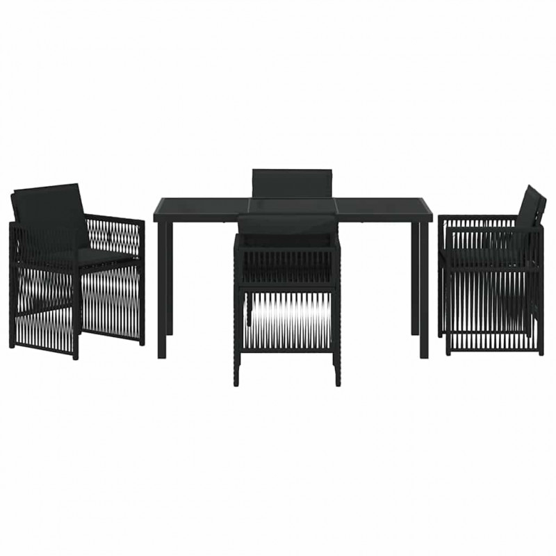 Zestaw do jadalni w ogrodzie 5 pcs Czarny