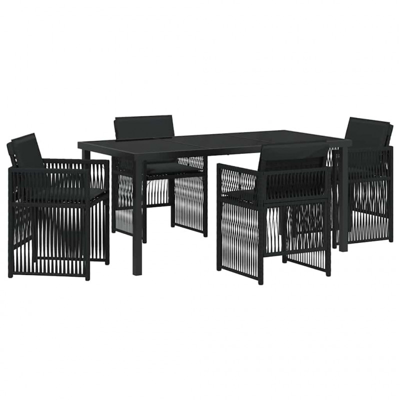 Zestaw do jadalni w ogrodzie 5 pcs Czarny