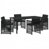 Zestaw do jadalni w ogrodzie 5 pcs Czarny