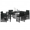 Zestaw do jadalni w ogrodzie 5 pcs Czarny