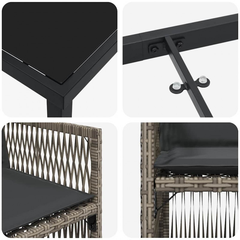 Zestaw do jadalni w ogrodzie 5 pcs Szary