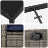 Zestaw do jadalni w ogrodzie z poduszką 7 pcs Szary polirattan
