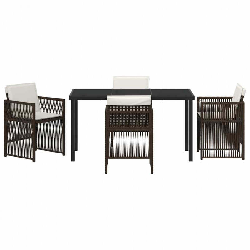 Zestaw do jadalni w ogrodzie 5 pcs Brązowy