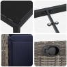Zestaw do jadalni w ogrodzie z poduszką 3 pcs Szary polirattan