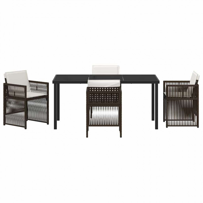 Zestaw do jadalni w ogrodzie 5 pcs Brązowy