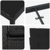 Zestaw do jadalni w ogrodzie z poduszką 5 pcs Czarny polirattan