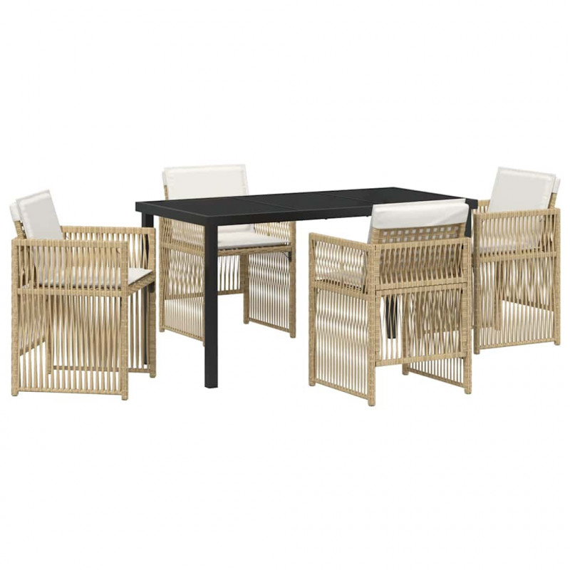 Zestaw do jadalni w ogrodzie 5 pcs Beżowy