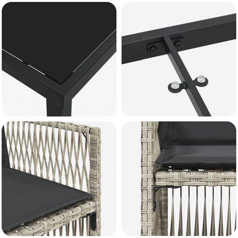 Zestaw do jadalni w ogrodzie 5 pcs Jasnoszary