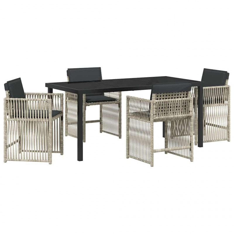 Zestaw do jadalni w ogrodzie 5 pcs Jasnoszary