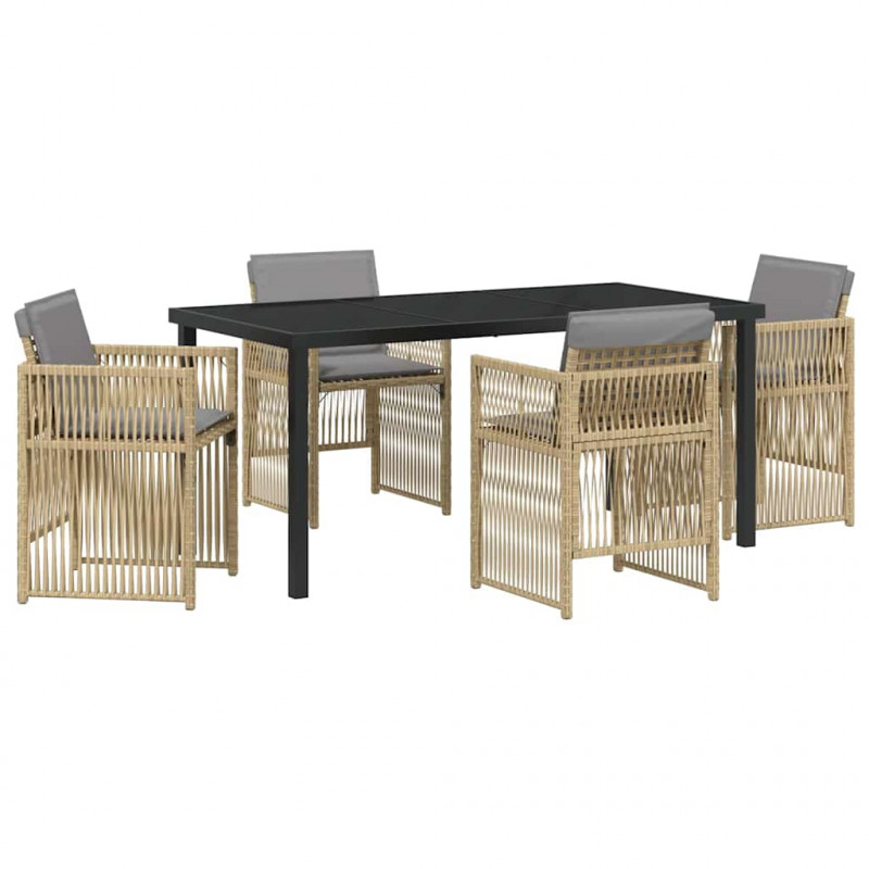 Zestaw do jadalni w ogrodzie 5 pcs Beżowy