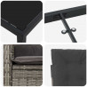 Zestaw do jadalni w ogrodzie z poduszką 5 pcs Szary polirattan