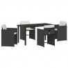 Zestaw do jadalni w ogrodzie 5 pcs Czarny polirattan