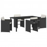 Zestaw do jadalni w ogrodzie 5 pcs Czarny polirattan