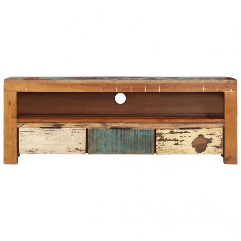 Szafka pod telewizor, 110x30x40 cm, lite drewno z odzysku