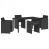 Zestaw do jadalni w ogrodzie 5 pcs Czarny polirattan