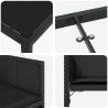 Zestaw do jadalni w ogrodzie 5 pcs Czarny polirattan
