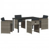 Zestaw do jadalni w ogrodzie 5 pcs Szary polirattan
