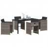 Zestaw do jadalni w ogrodzie 5 pcs Szary polirattan