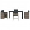 Zestaw do jadalni w ogrodzie 5 pcs Szary polirattan