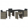 Zestaw do jadalni w ogrodzie 5 pcs Szary polirattan
