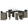 Zestaw do jadalni w ogrodzie 5 pcs Szary polirattan