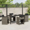 Zestaw do jadalni w ogrodzie 5 pcs Szary polirattan
