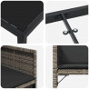 Zestaw do jadalni w ogrodzie 9 pcs Szary polirattan