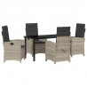 Zestaw do jadalni w ogrodzie 5 pcs Jasnoszary polirattan