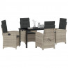 Zestaw do jadalni w ogrodzie 5 pcs Jasnoszary polirattan
