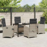 Zestaw do jadalni w ogrodzie 5 pcs Jasnoszary polirattan