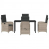 Zestaw do jadalni w ogrodzie 5 pcs Jasnoszary polirattan