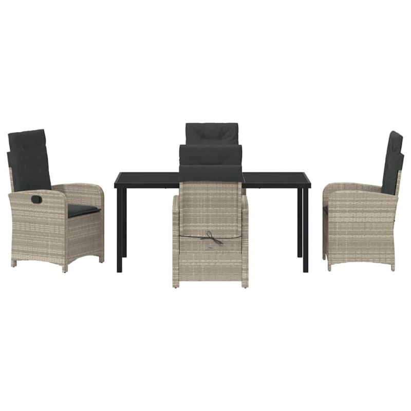 Zestaw do jadalni w ogrodzie 5 pcs Jasnoszary polirattan