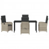 Zestaw do jadalni w ogrodzie 5 pcs Jasnoszary polirattan