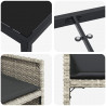 Zestaw do jadalni w ogrodzie 5 pcs Jasnoszary polirattan