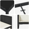 Zestaw do jadalni w ogrodzie 5 pcs Czarny polirattan