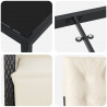 Zestaw do jadalni w ogrodzie z poduszką 7 pcs Czarny polirattan