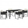 Zestaw do jadalni w ogrodzie 5 pcs Czarny polirattan