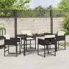 Zestaw do jadalni w ogrodzie 5 pcs Czarny polirattan