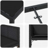 Zestaw do jadalni w ogrodzie 5 pcs Czarny polirattan