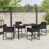 Zestaw do jadalni w ogrodzie 5 pcs Czarny polirattan