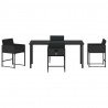 Zestaw do jadalni w ogrodzie 5 pcs Czarny polirattan
